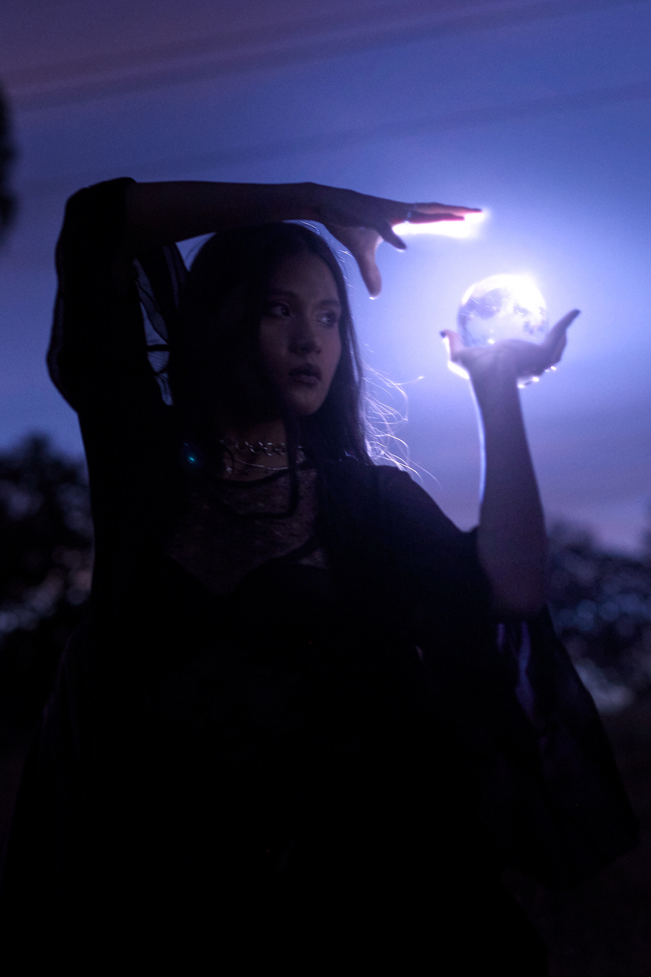 Witch Doing Ritual Outdoors